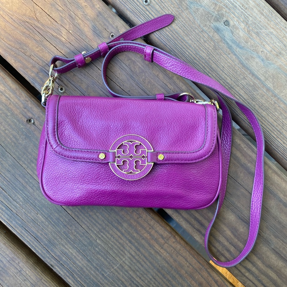 Tory Burch Purple Leather Crossbody Bag